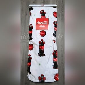 Coca-Cola Coke Bottles Bows Bottle Caps White Velvet Soft Plush Throw Blanket